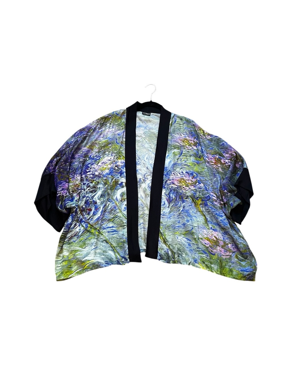 Dilemma Open Front Kimono Flowy Abstract Watercolor Art To Wear Maximalist Chic